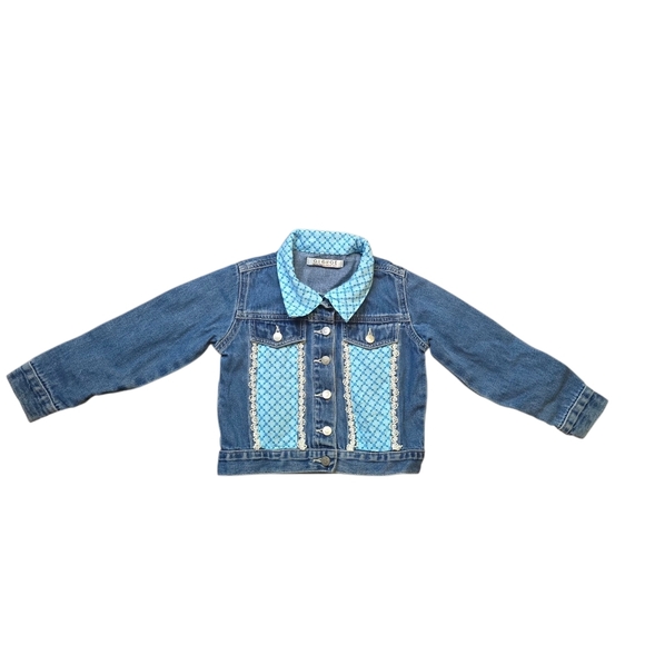 Disney Frozen Handpatched George Jean Jacket Toddler Girl Size 4-5 - Picture 7 of 13